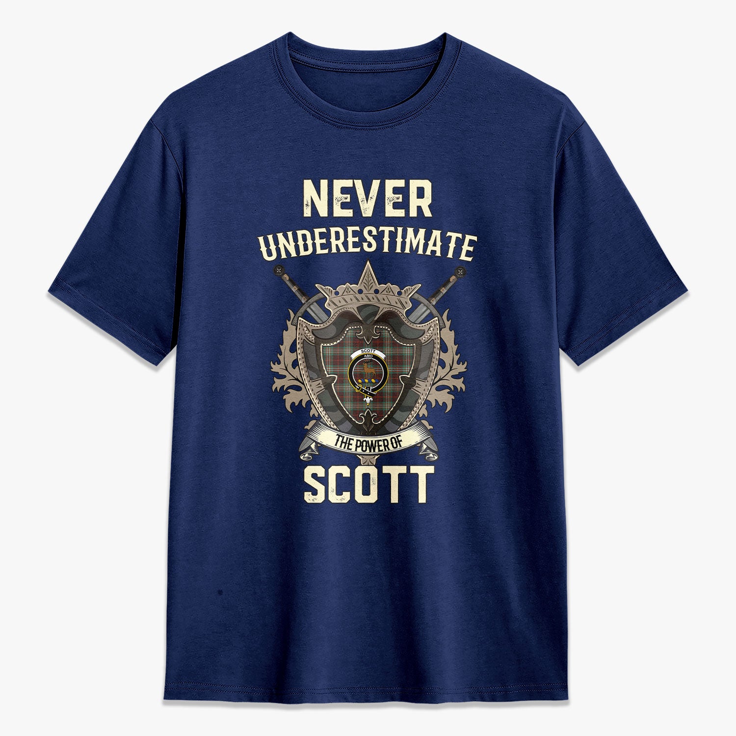 Scott Brown Ancient Tartan Crest 2D T-shirt - Never Underestimate Style