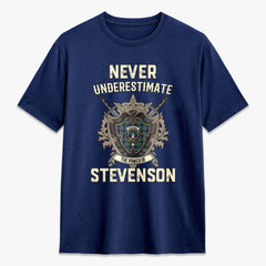 Stevenson Tartan Crest 2D T-shirt - Never Underestimate Style