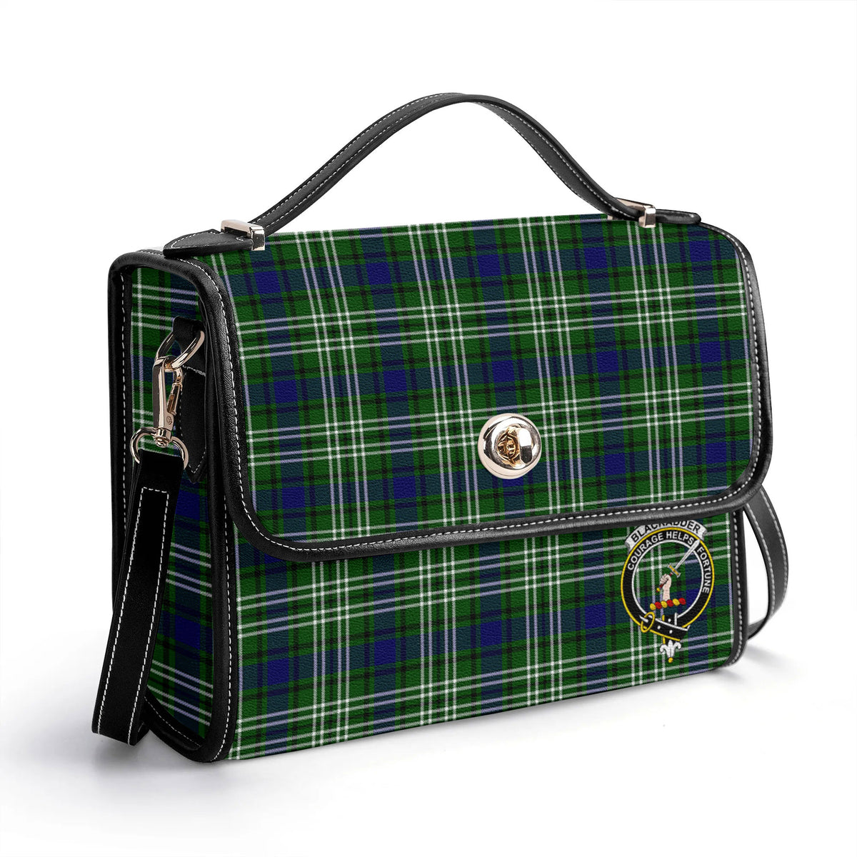 Blackadder Tartan Crest Satchel Bag