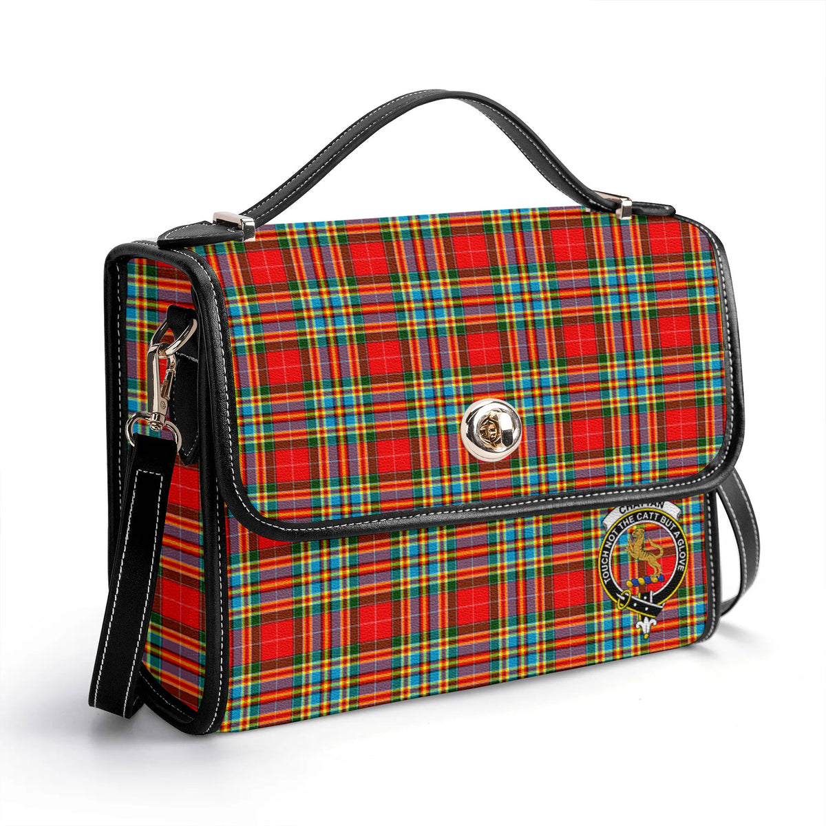 Chattan Tartan Crest Satchel Bag