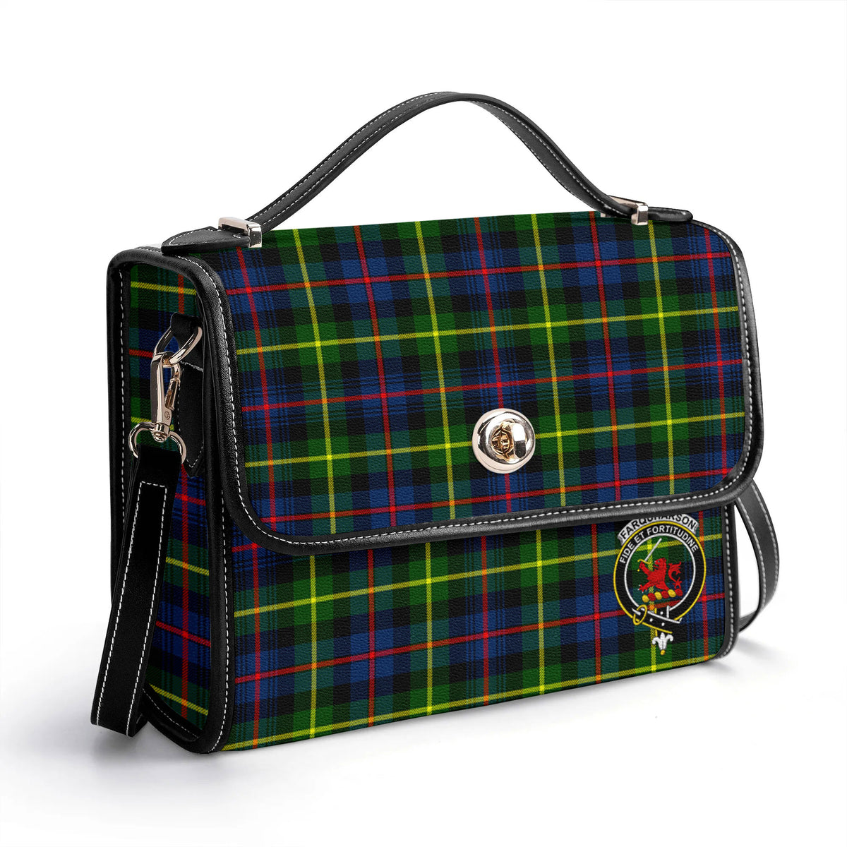 Farquharson Modern Tartan Crest Satchel Bag