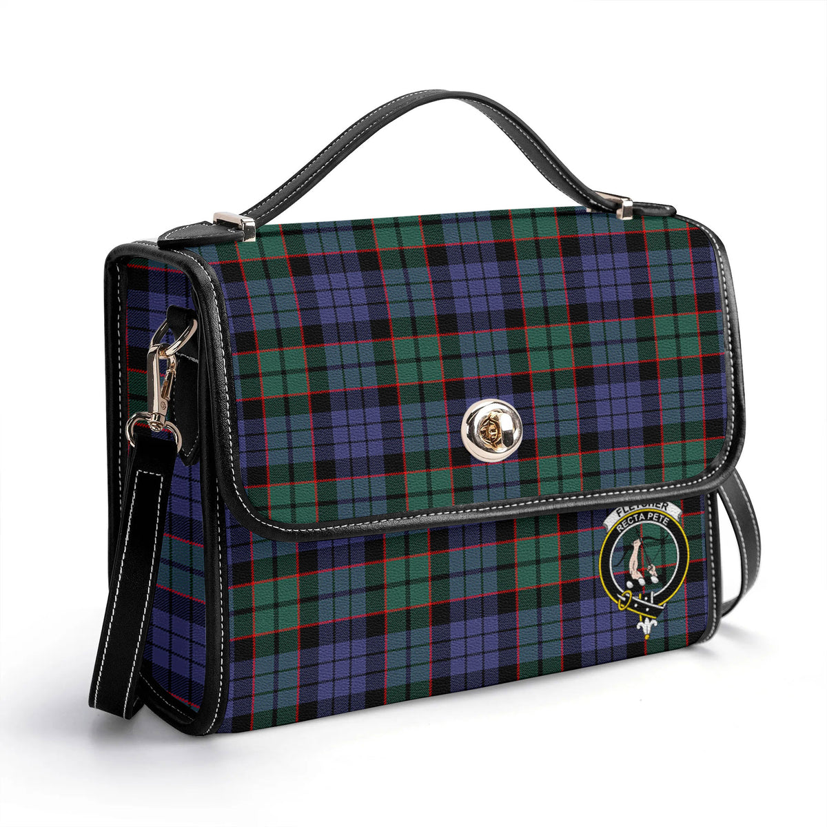 Fletcher Modern Tartan Crest Satchel Bag