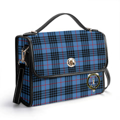 MacKay Blue Tartan Crest Satchel Bag
