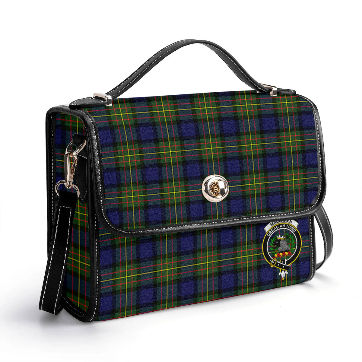MacLaren Modern Tartan Crest Satchel Bag