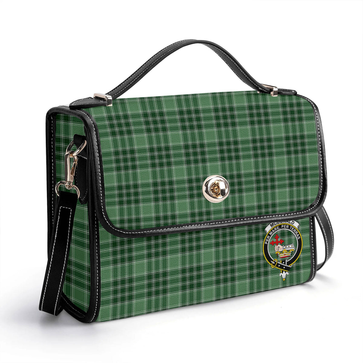 McDonald Lord of the Isles Hunting Tartan Crest Satchel Bag
