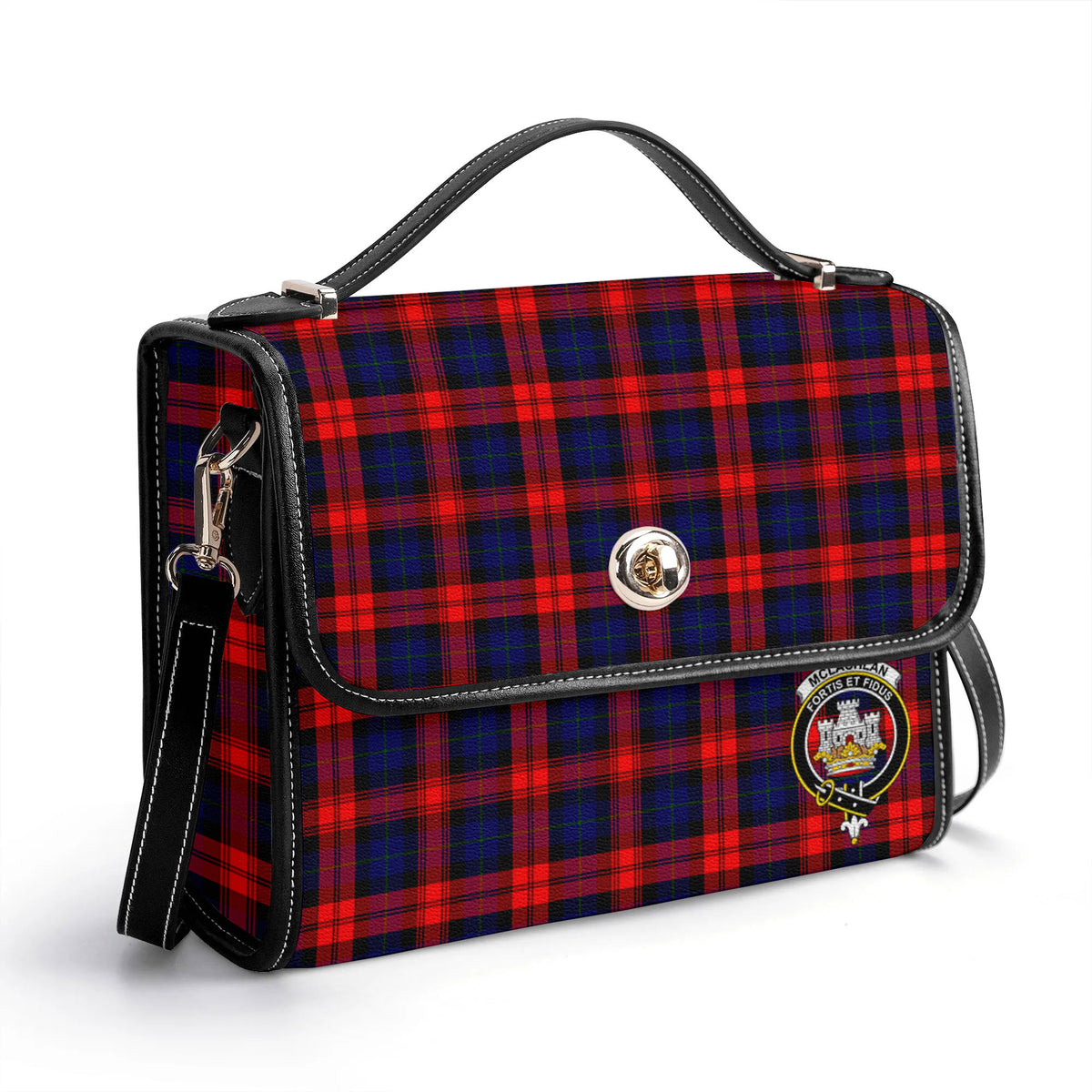 McLachlan Modern Tartan Crest Satchel Bag