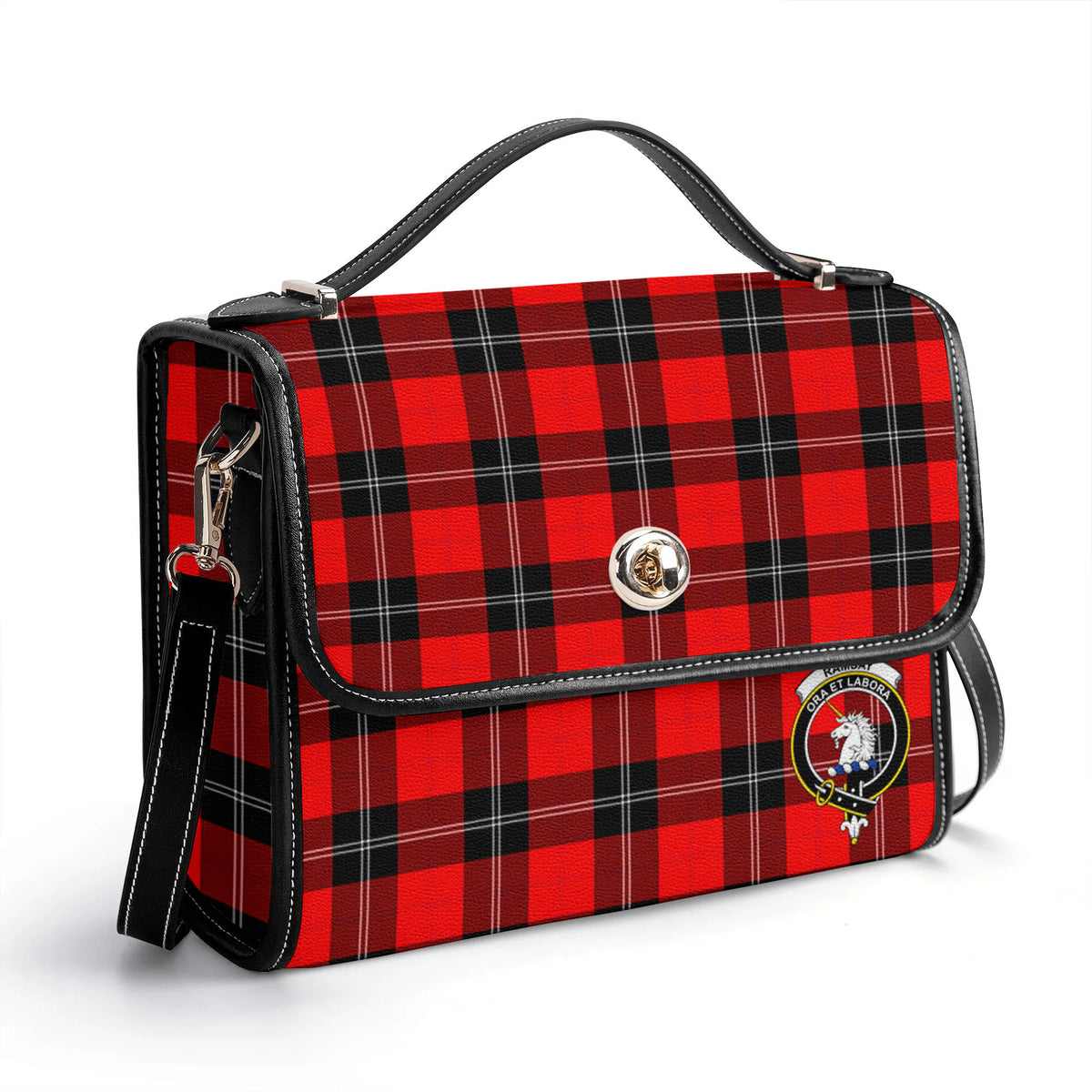 Ramsay Modern Tartan Crest Satchel Bag