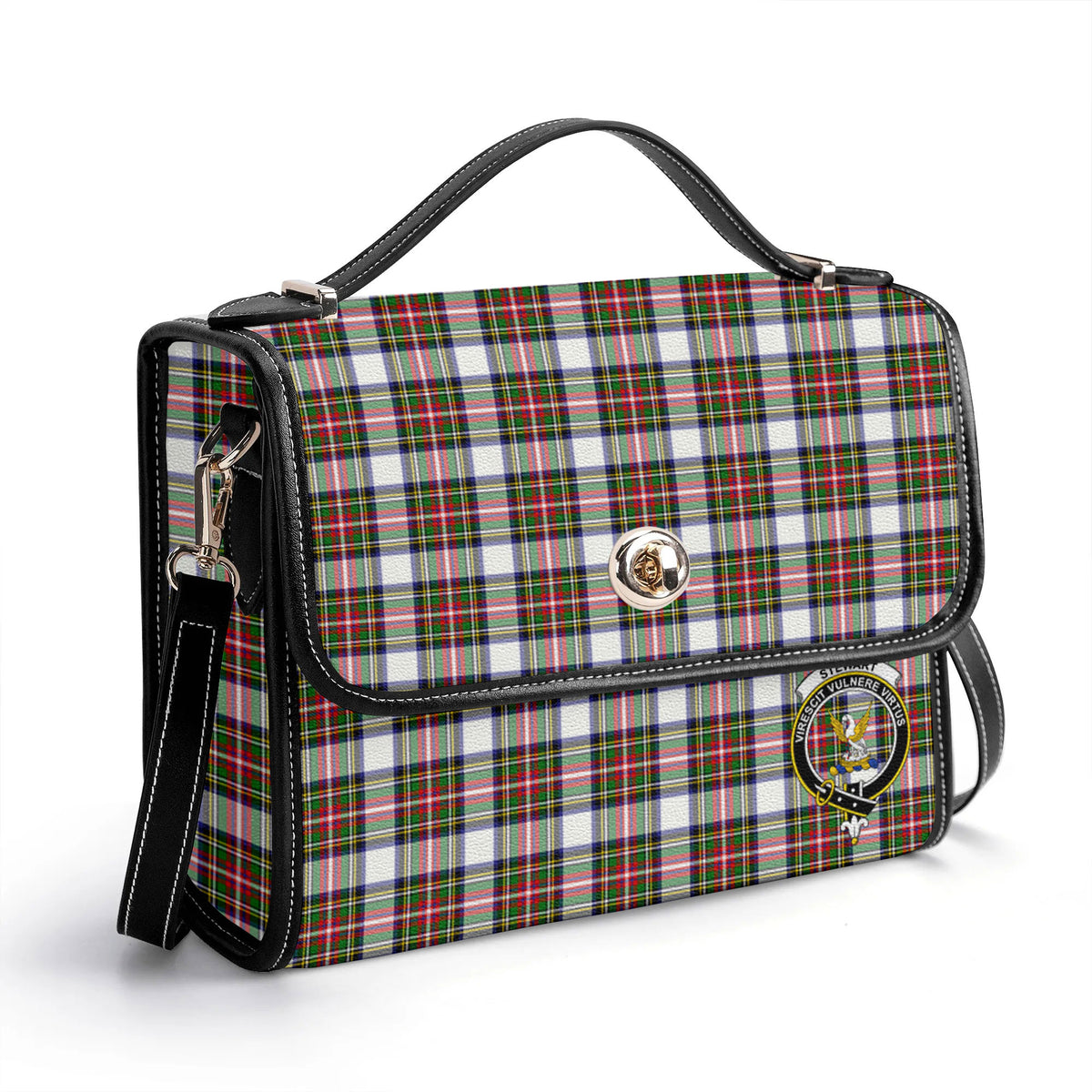 Stewart Dress Modern Tartan Crest Satchel Bag