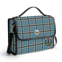 Thomson Blue Tartan Crest Satchel Bag