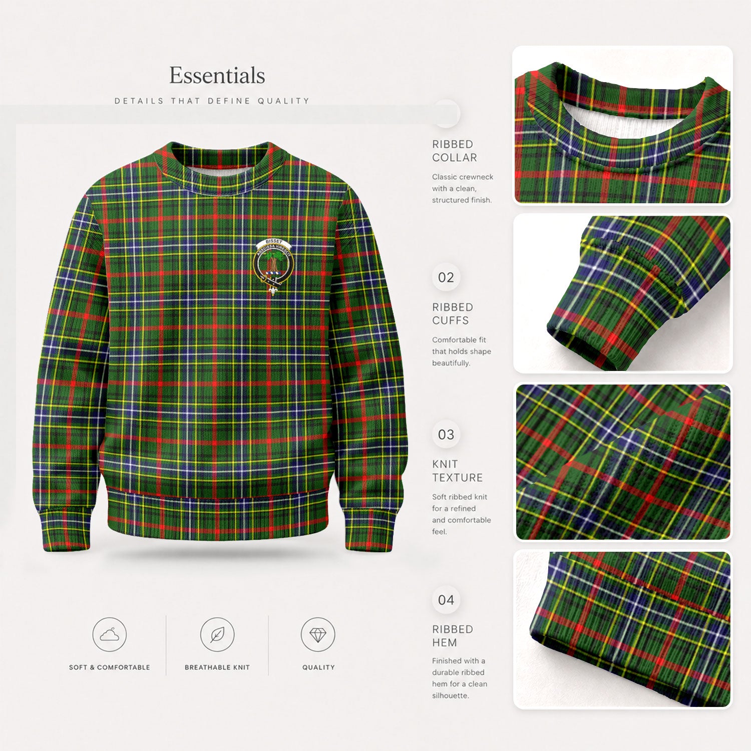 Bisset Tartan Crest Sweater