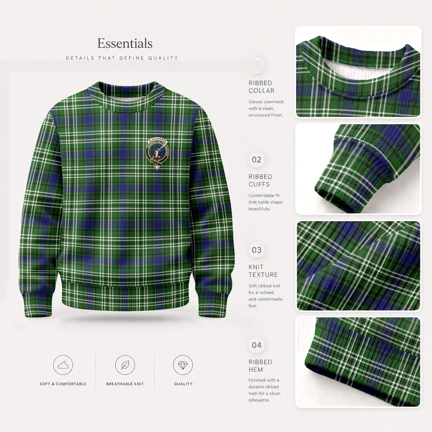 Blackadder Tartan Crest Sweater