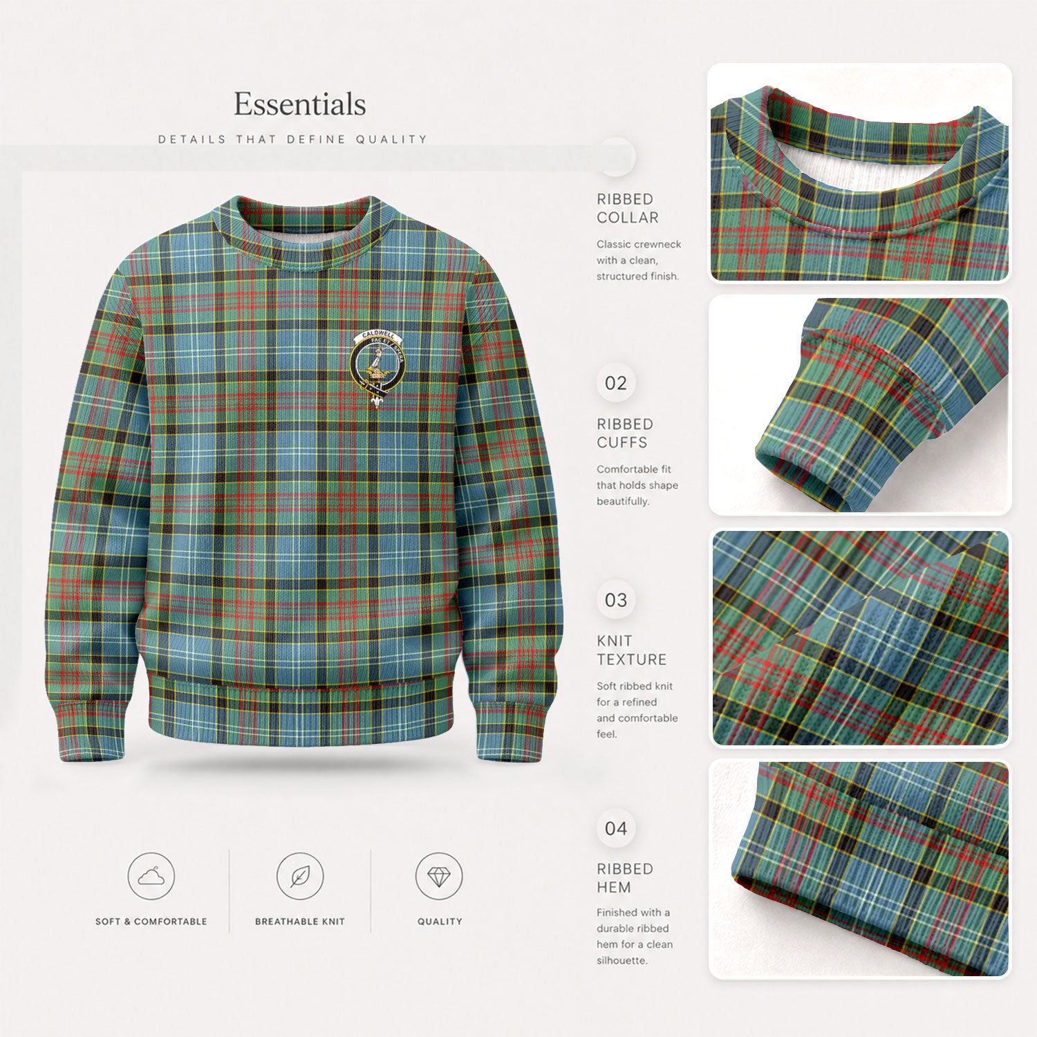 Caldwell Tartan Crest Sweater