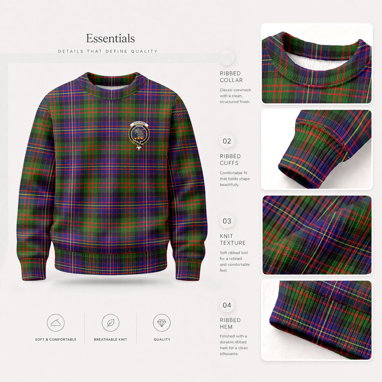 Chalmers Tartan Crest Sweater