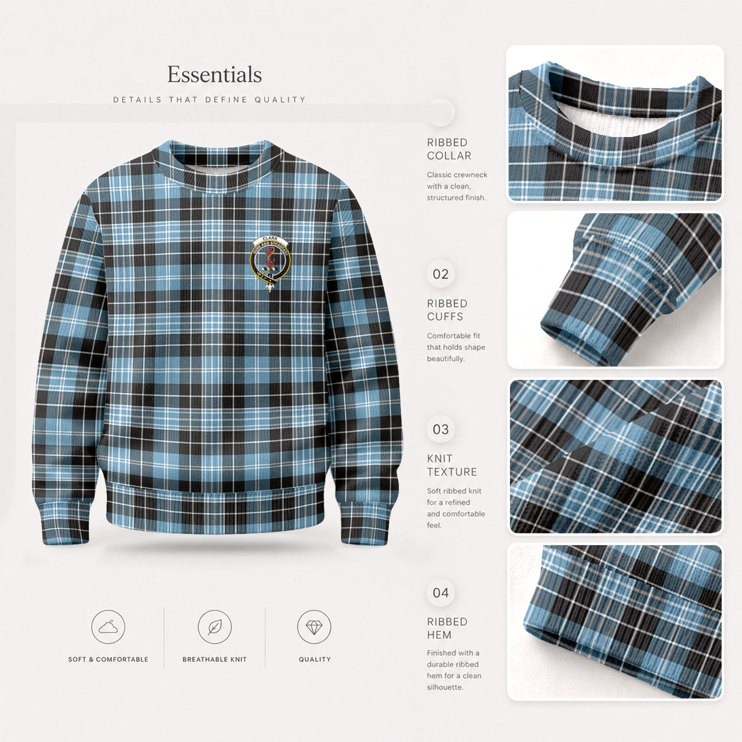 Clark Ancient Tartan Crest Sweater