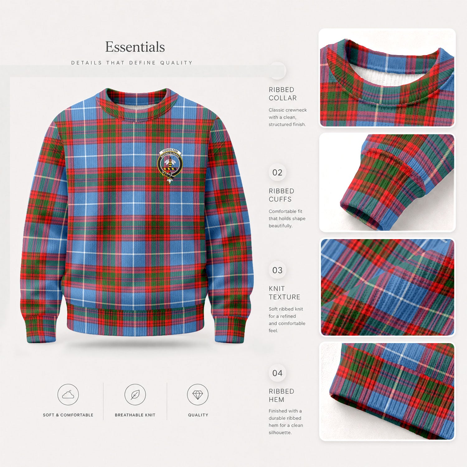 Congilton Tartan Crest Sweater
