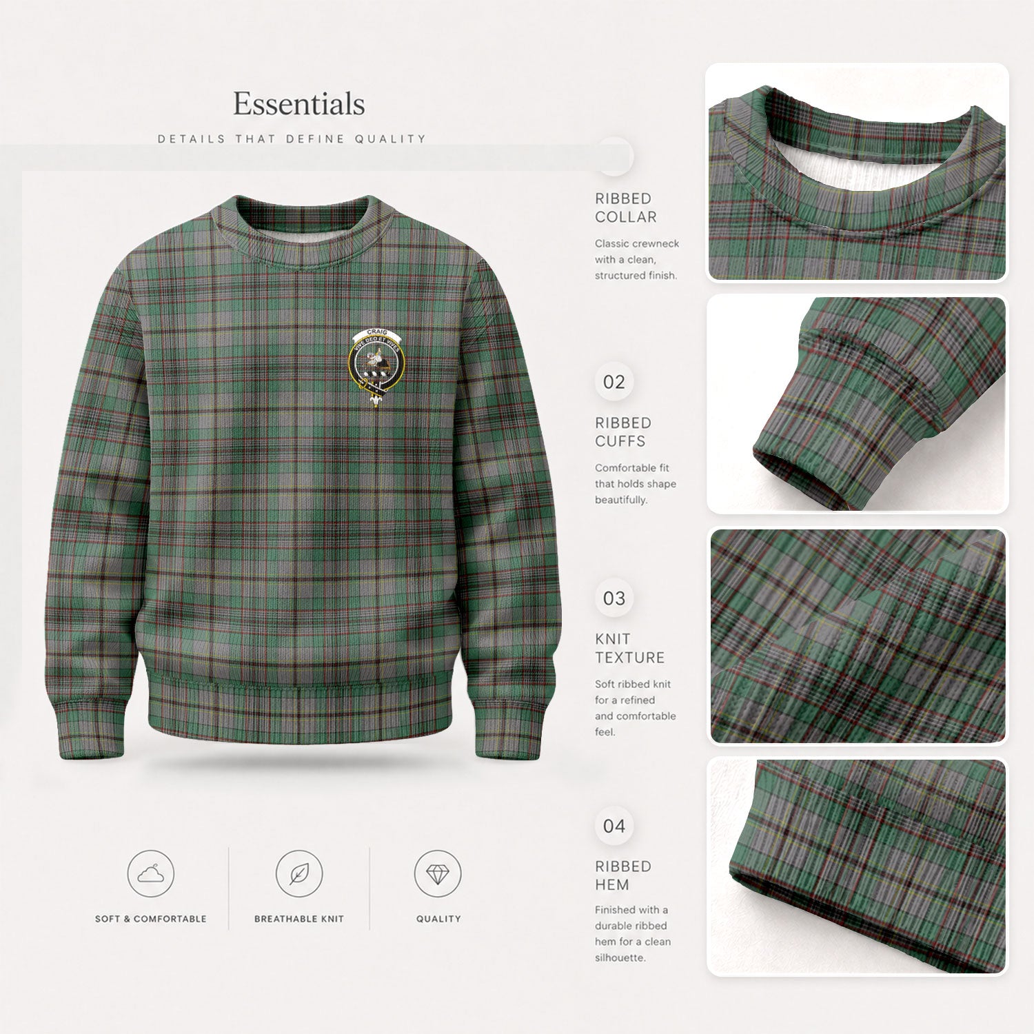Craig Tartan Crest Sweater