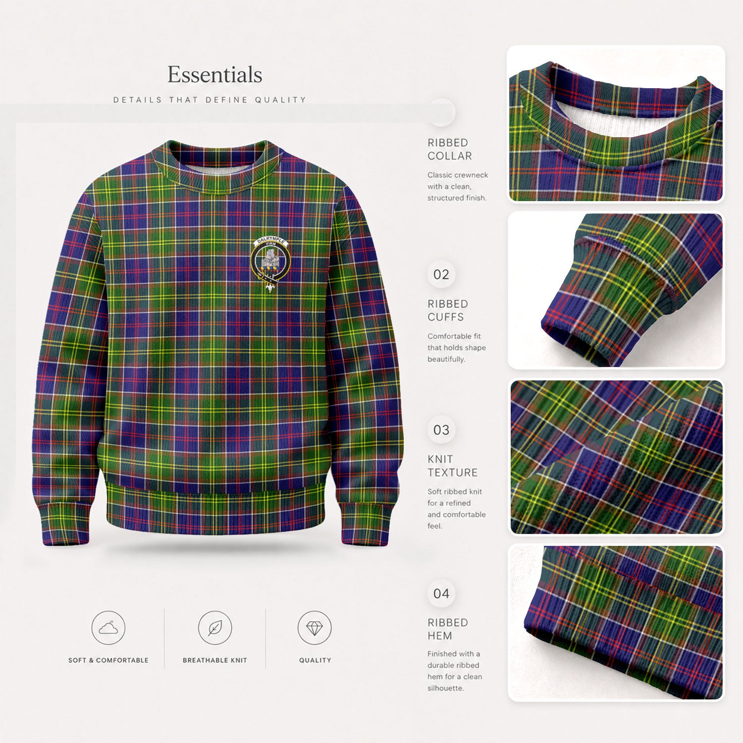 Dalrymple Tartan Crest Sweater