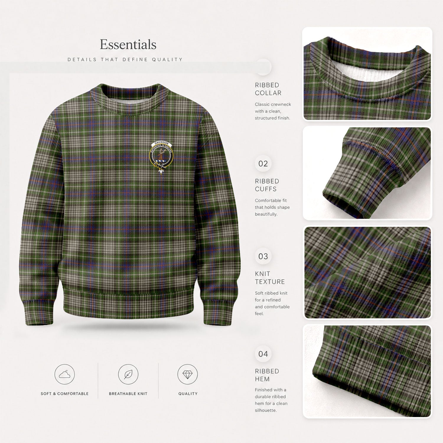 Davidson Tulloch Dress Tartan Crest Sweater
