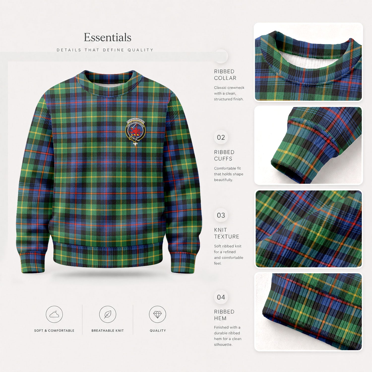 Farquharson Ancient Tartan Crest Sweater