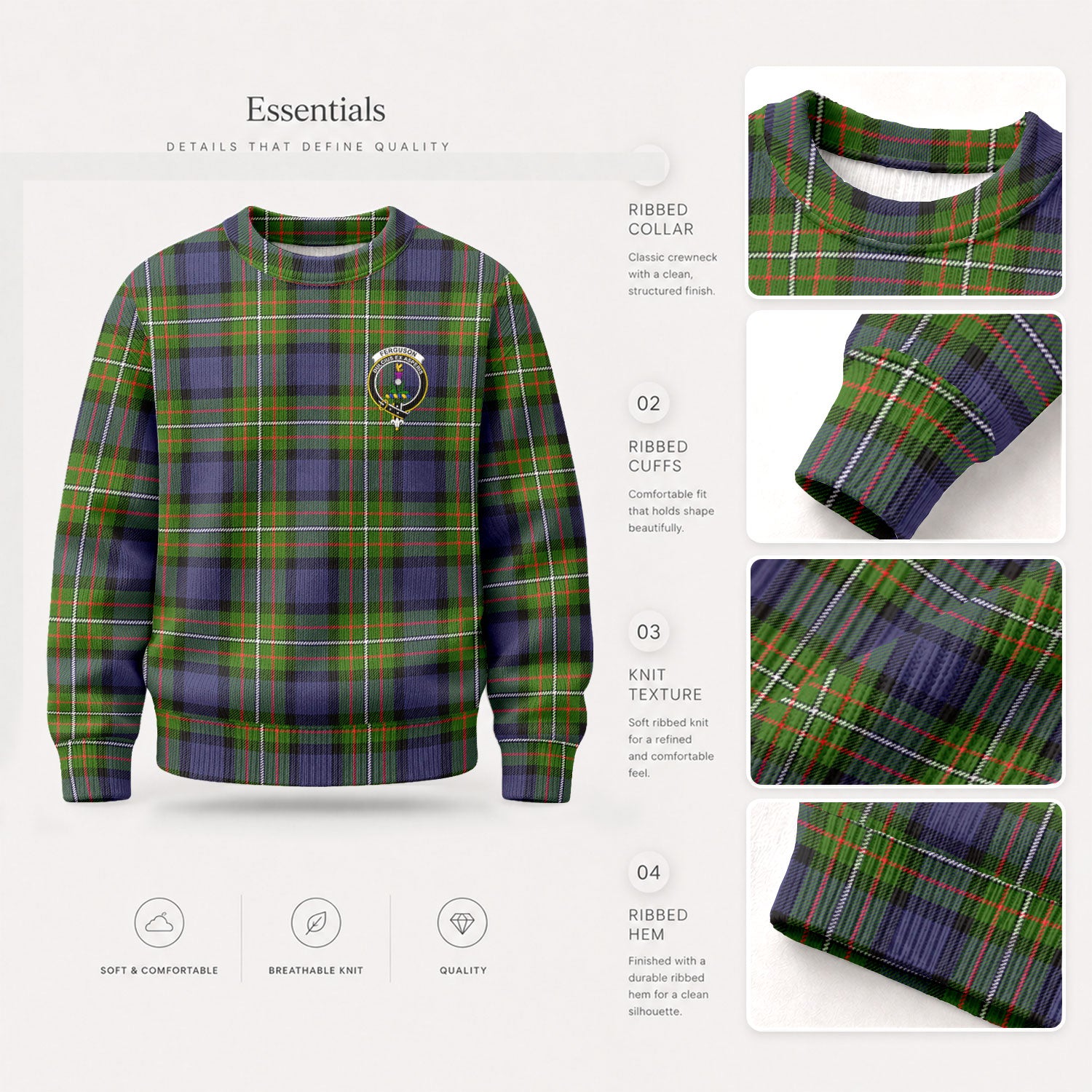 Ferguson Tartan Crest Sweater