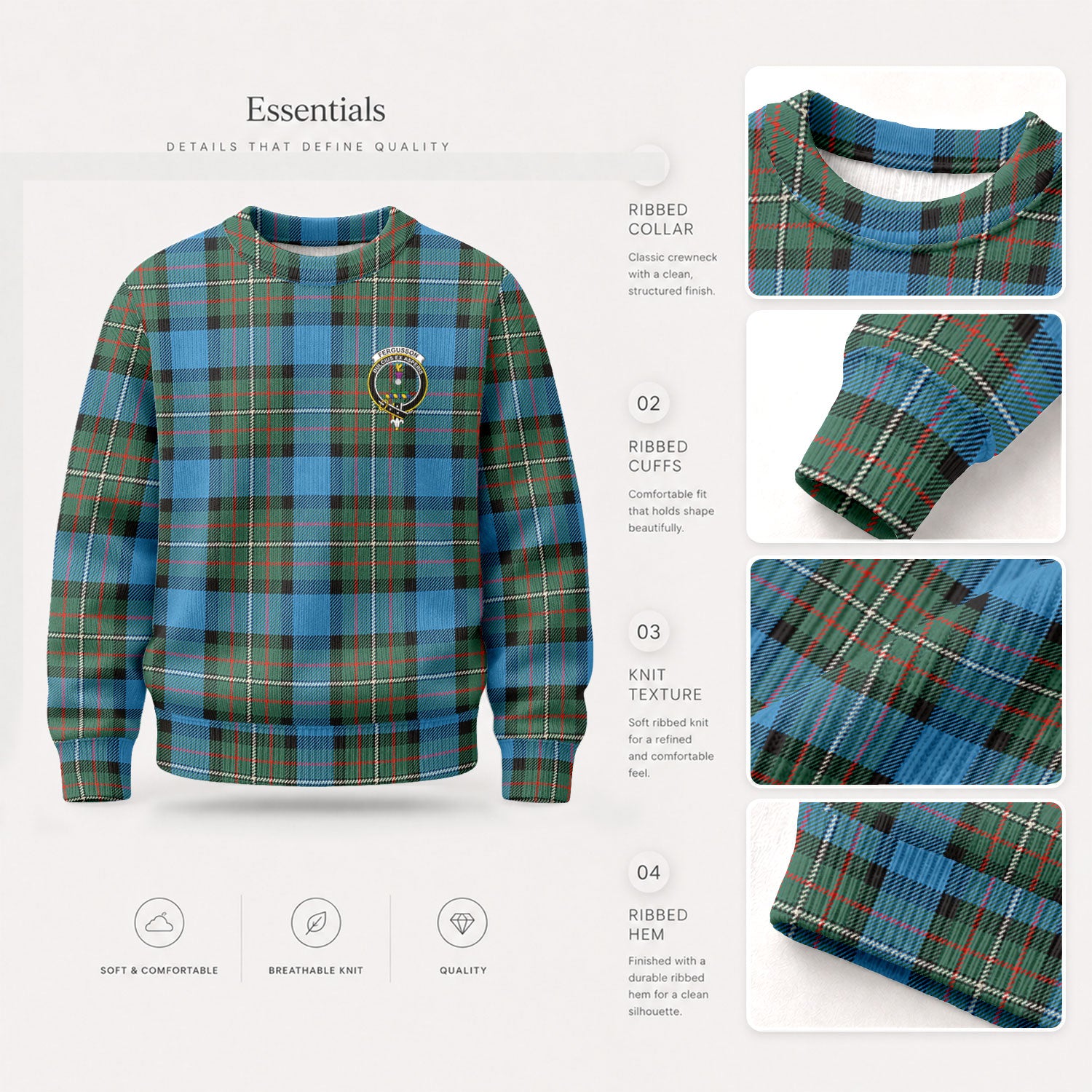 Fergusson Ancient Tartan Crest Sweater