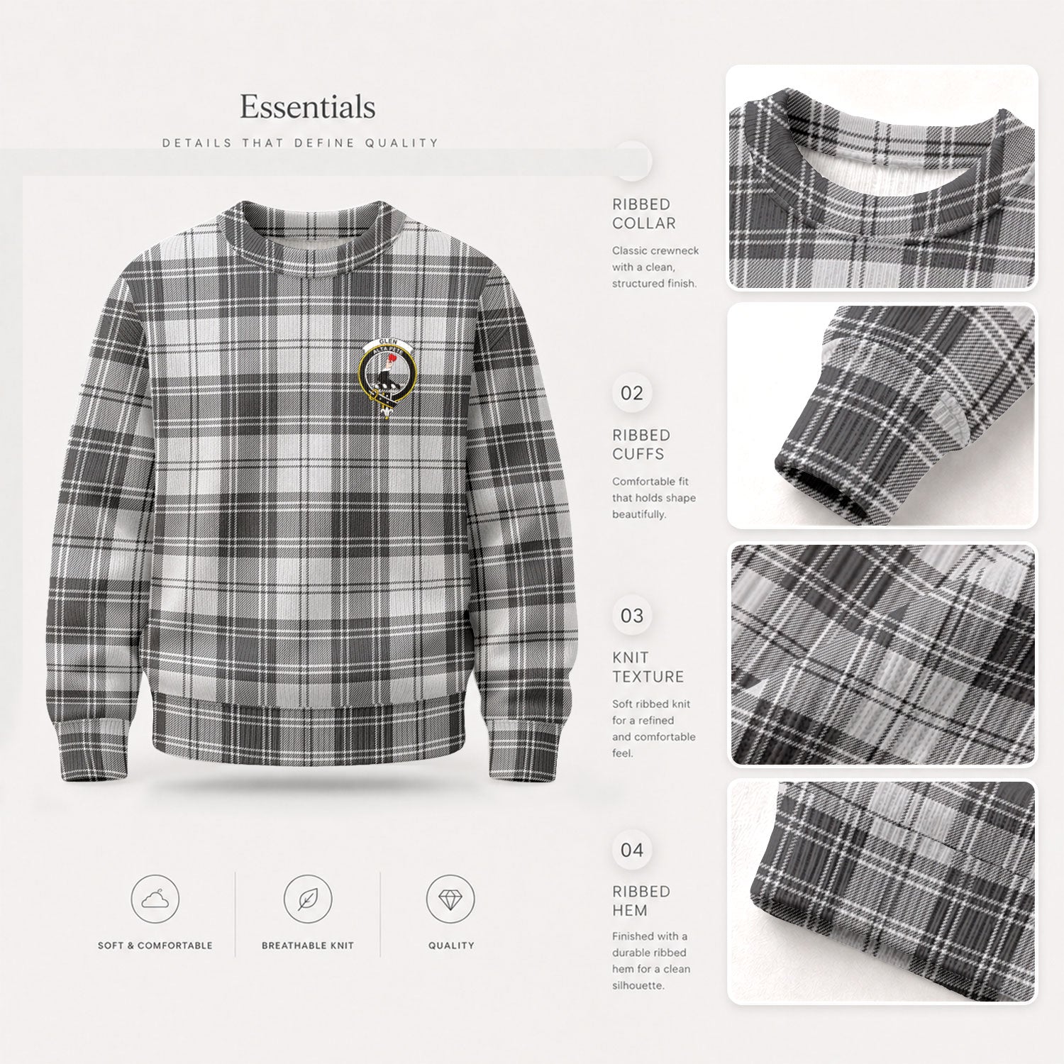 Glen Tartan Crest Sweater
