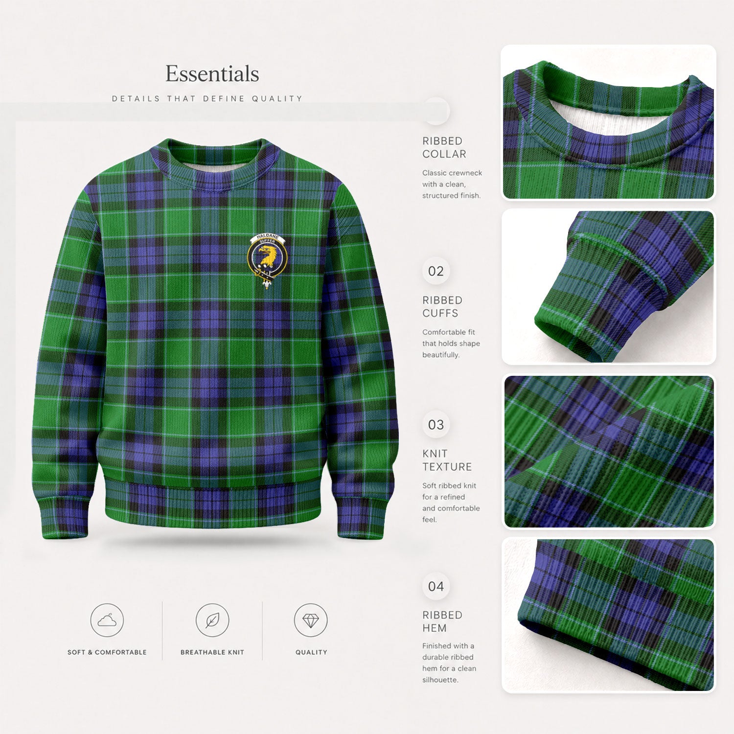 Haldane Tartan Crest Sweater