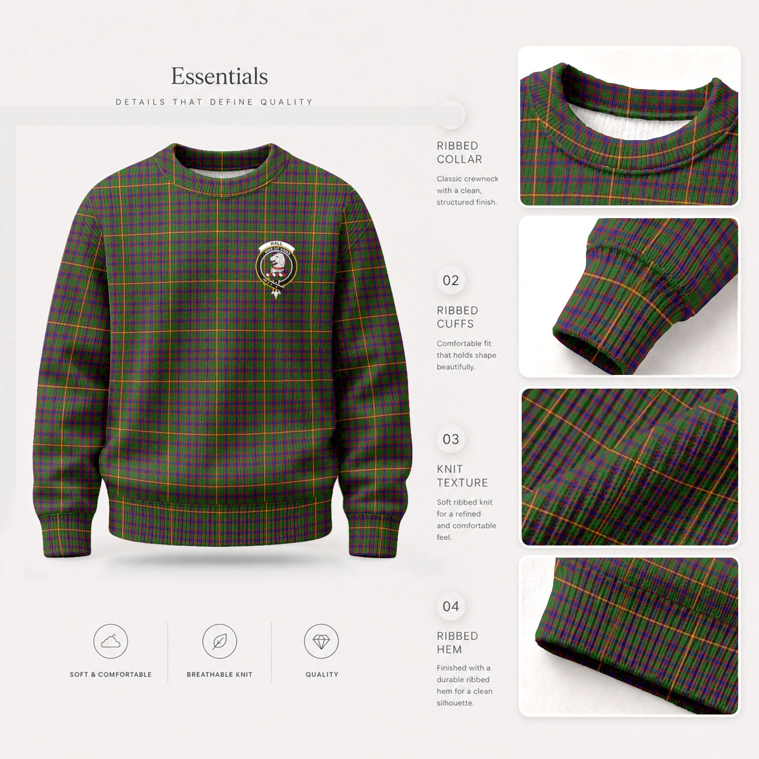 Hall Tartan Crest Sweater