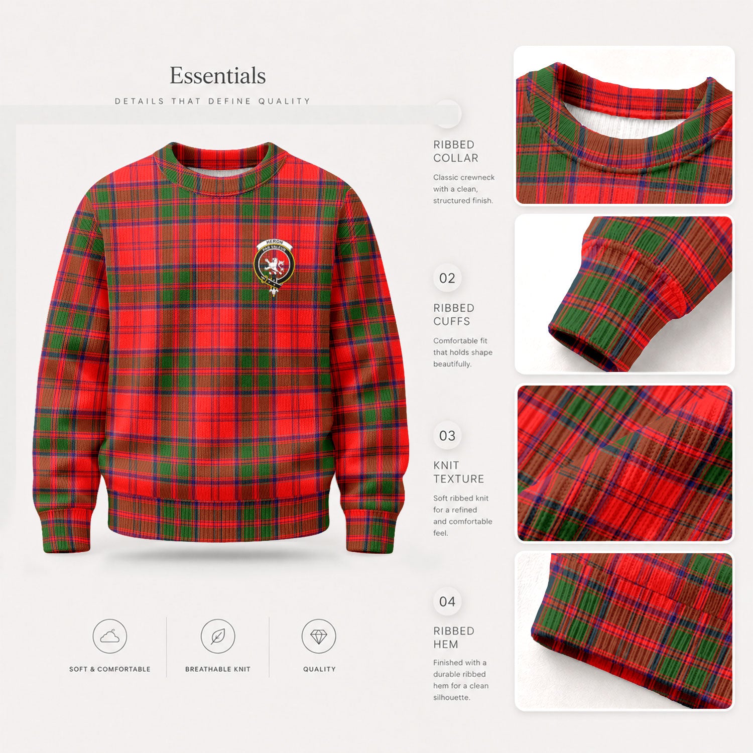 Heron Tartan Crest Sweater