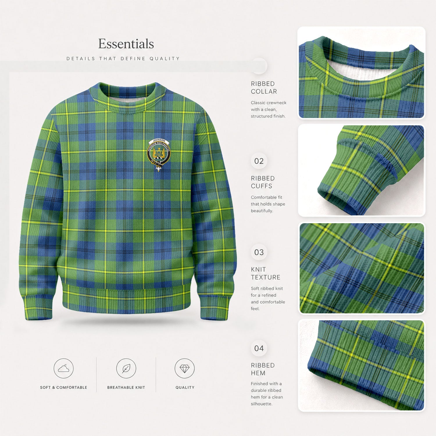 Johnson Ancient Tartan Crest Sweater