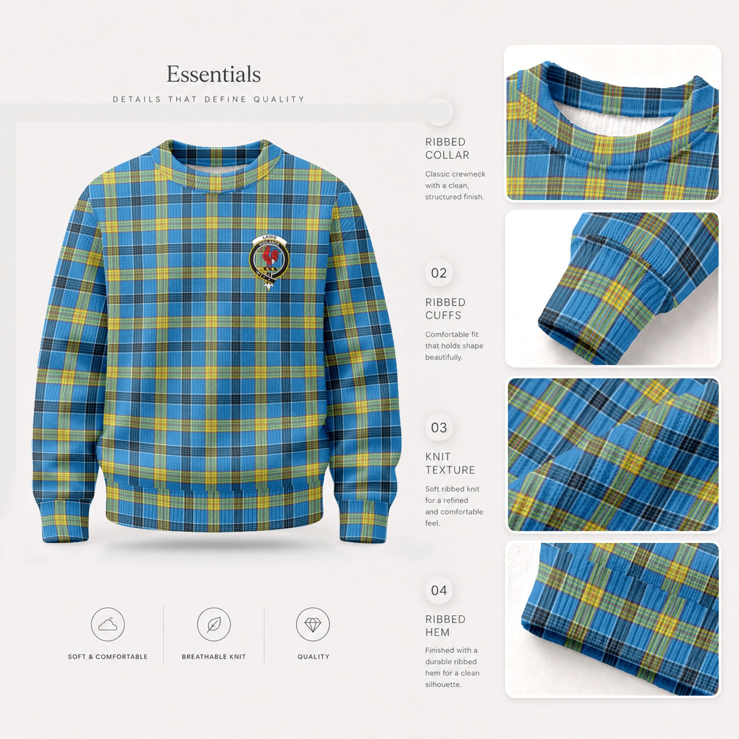 Laing Tartan Crest Sweater