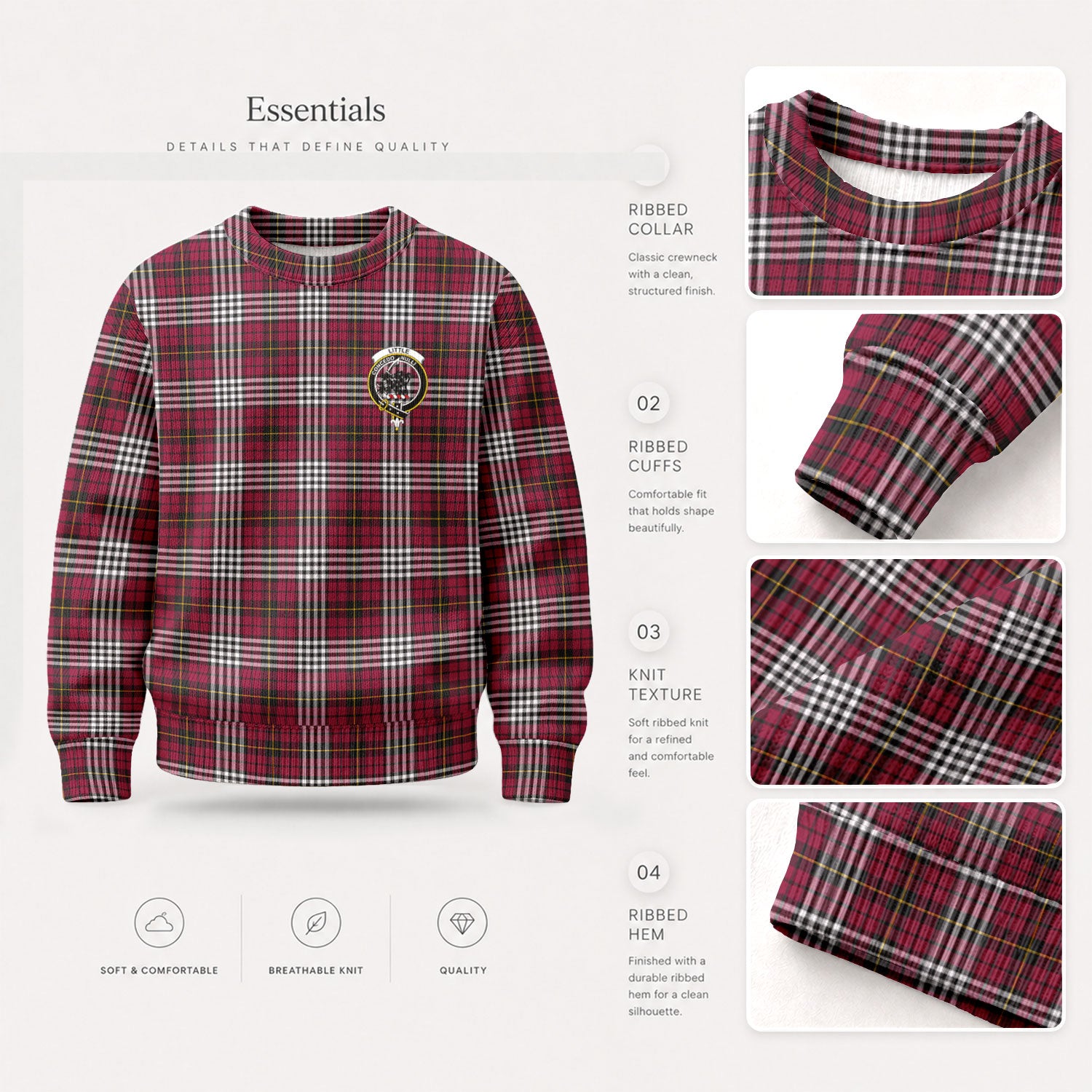 Little Tartan Crest Sweater