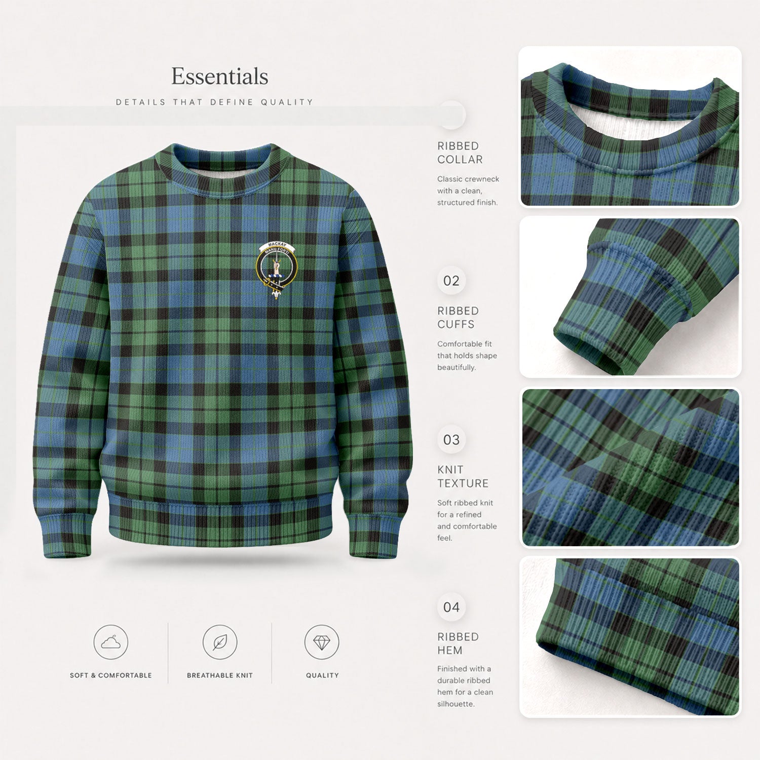 MacKay Ancient Tartan Crest Sweater