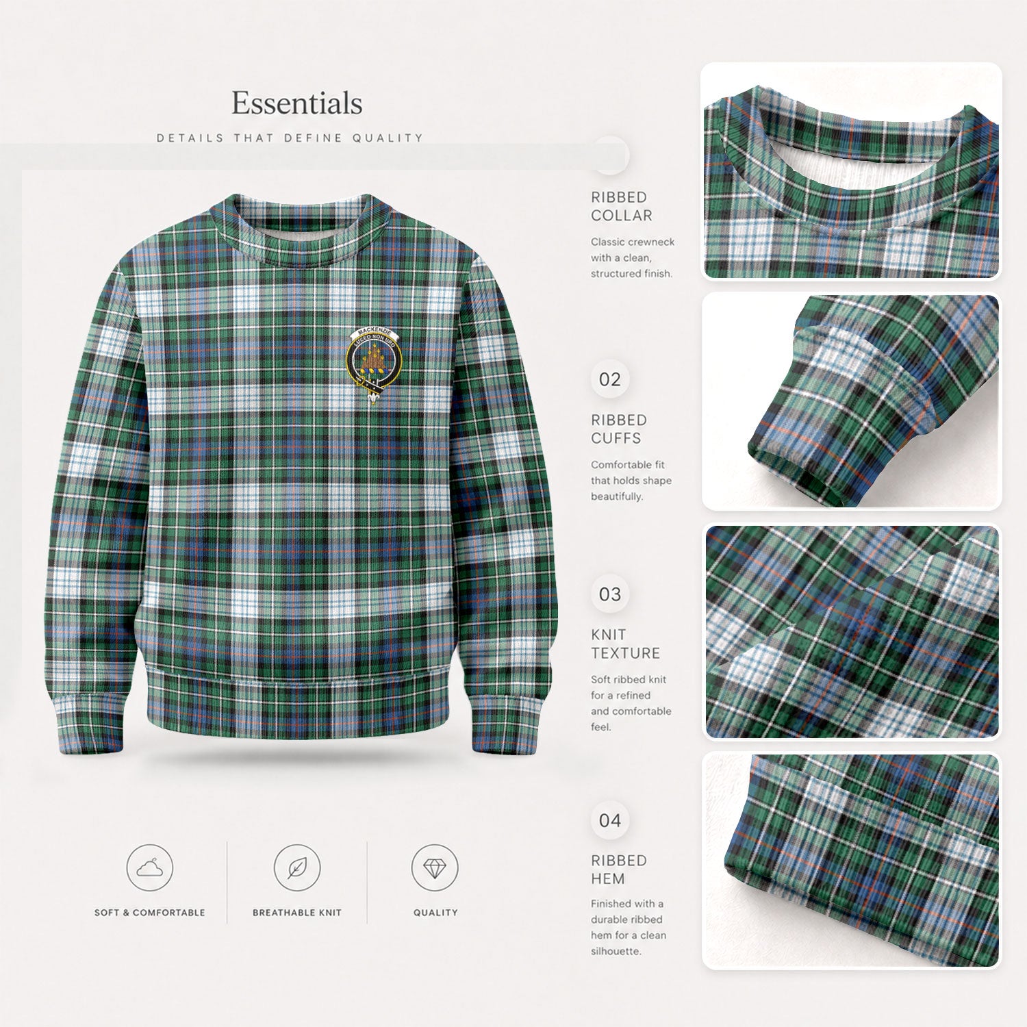 MacKenzie Dress Ancient Tartan Crest Sweater
