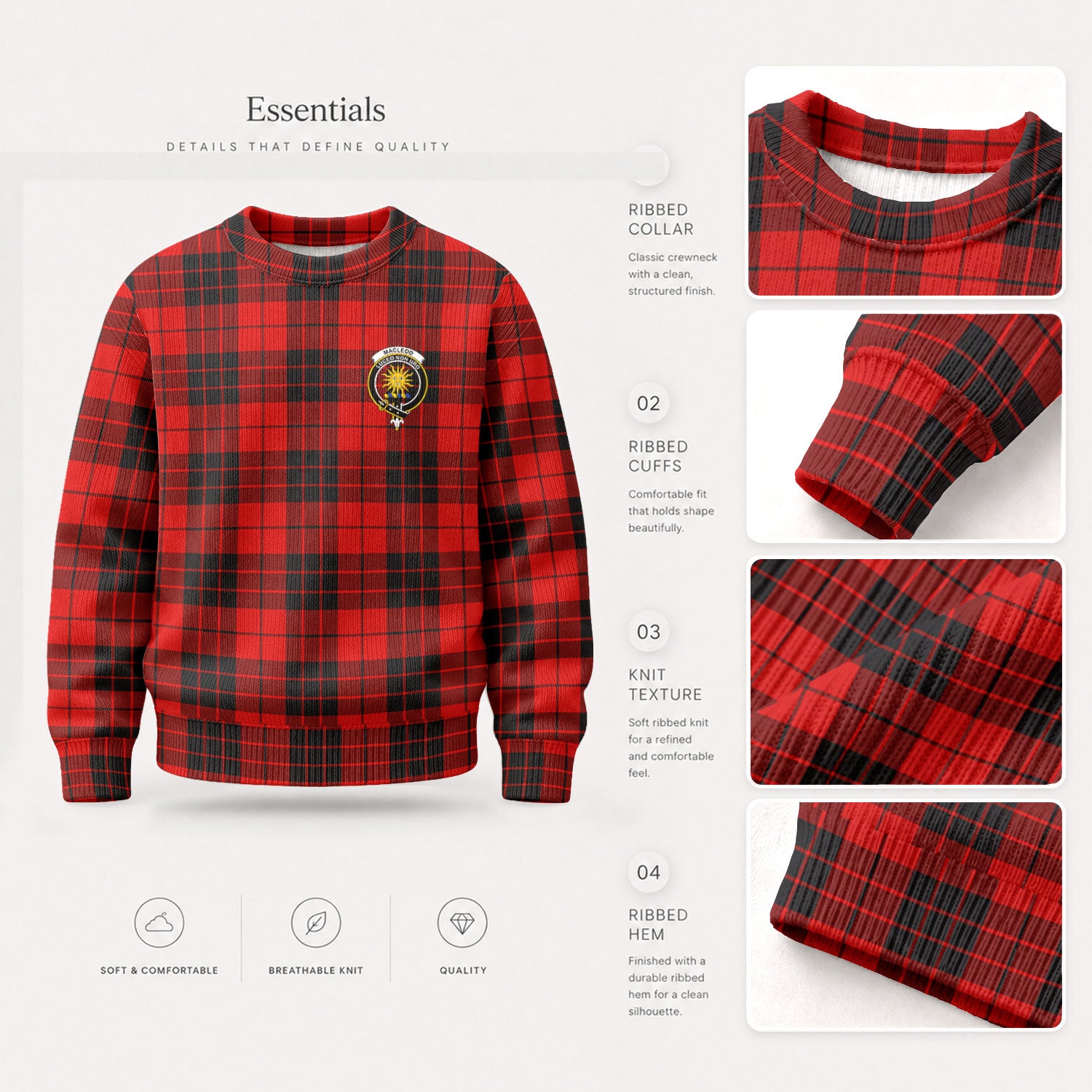 MacLeod of Raasay Tartan Crest Sweater