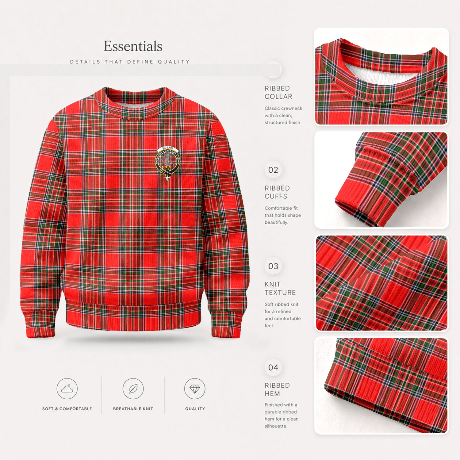 McBain Tartan Crest Sweater