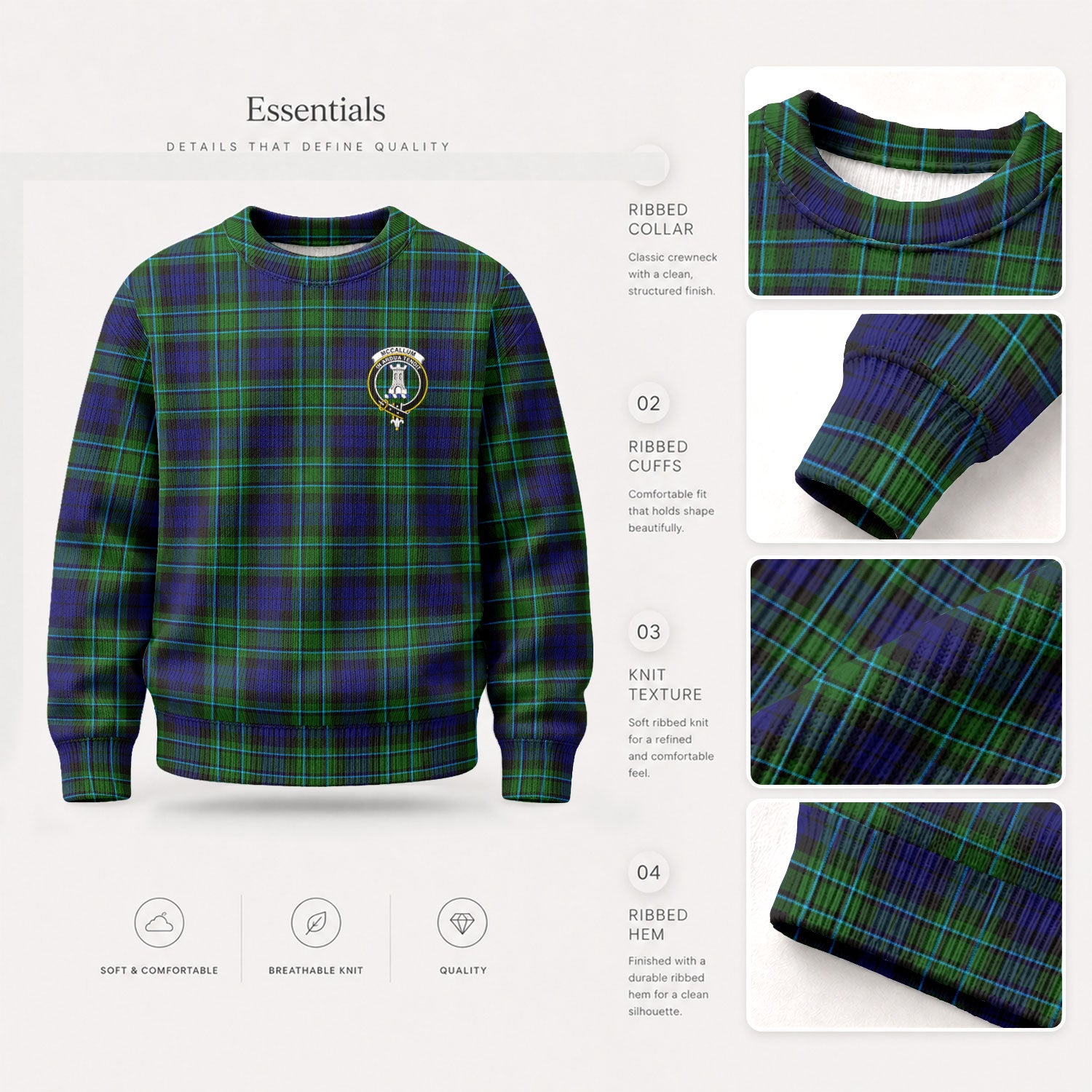 McCallum Modern Tartan Crest Sweater