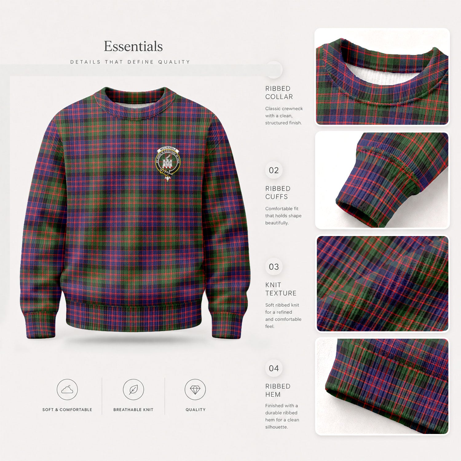 McCrindle Tartan Crest Sweater