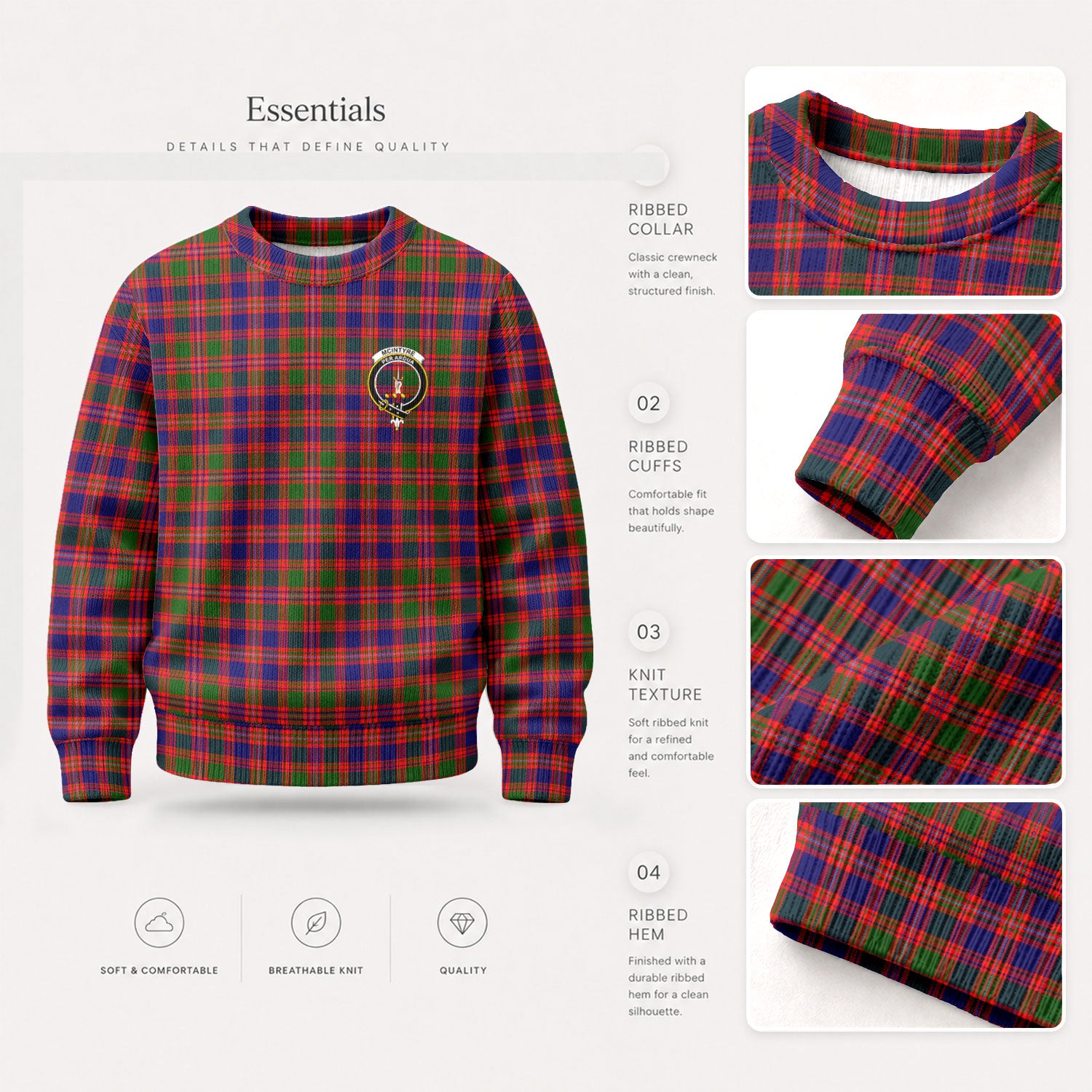 McIntyre Modern Tartan Crest Sweater