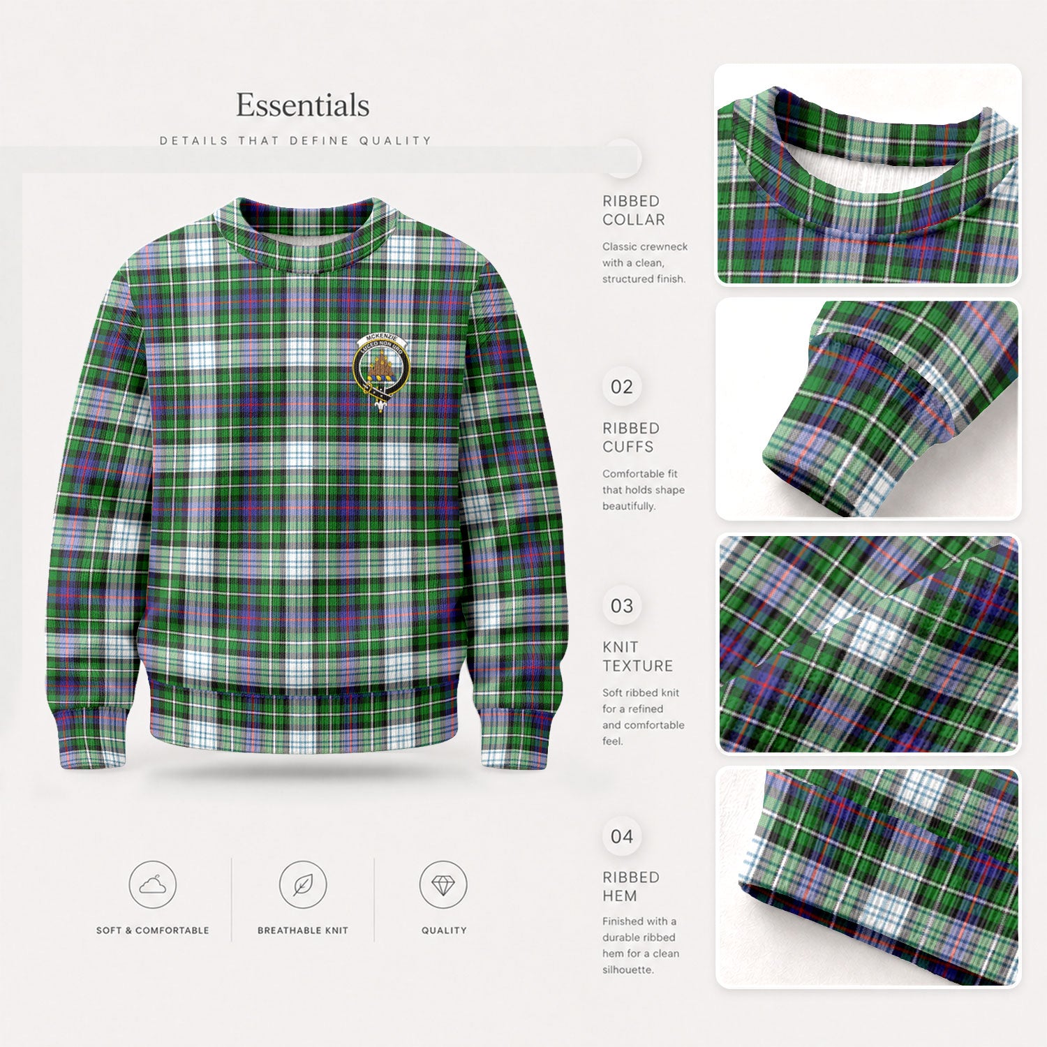 McKenzie Dress Modern Tartan Crest Sweater