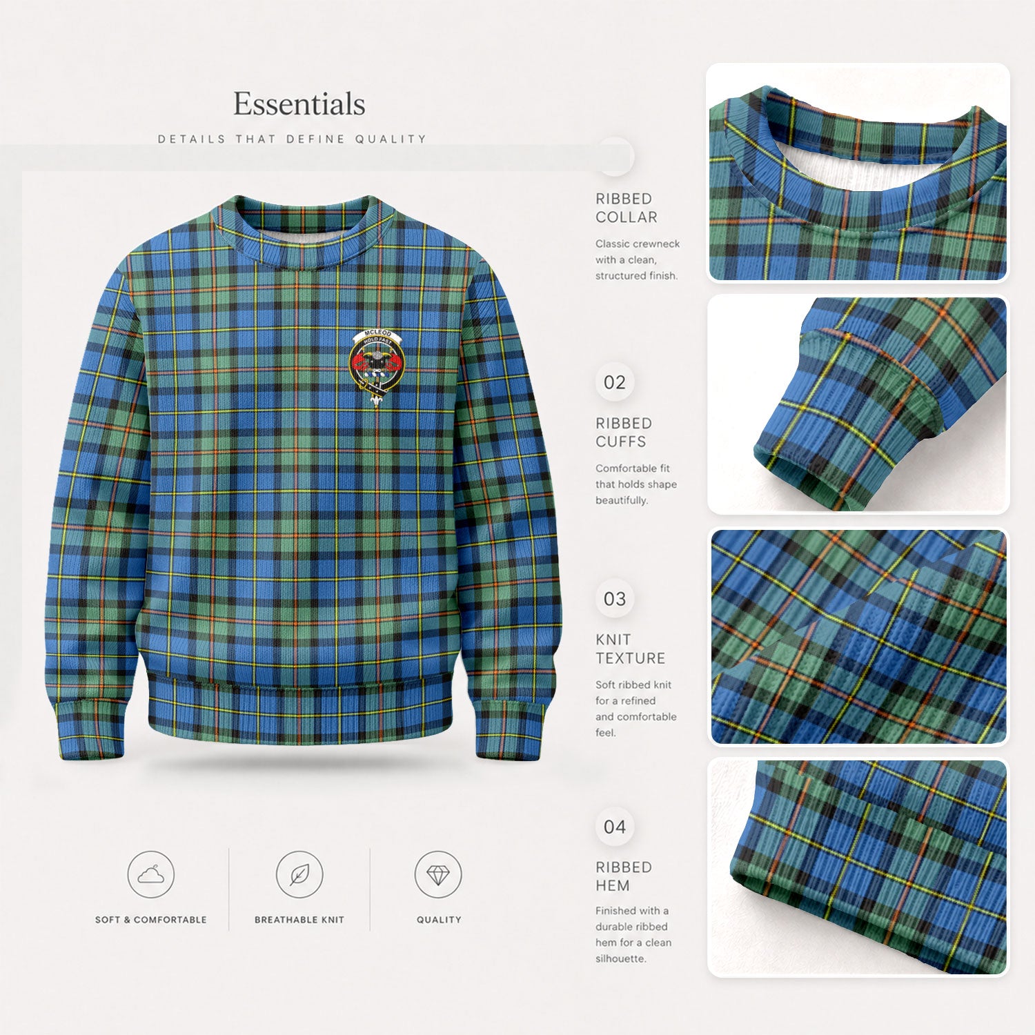 McLeod of Harris Ancient Tartan Crest Sweater