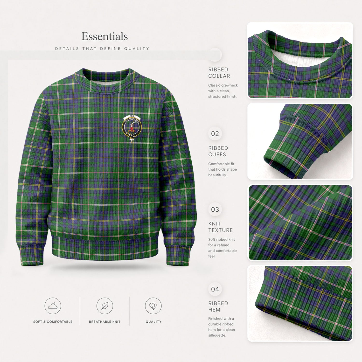 Orr Tartan Crest Sweater