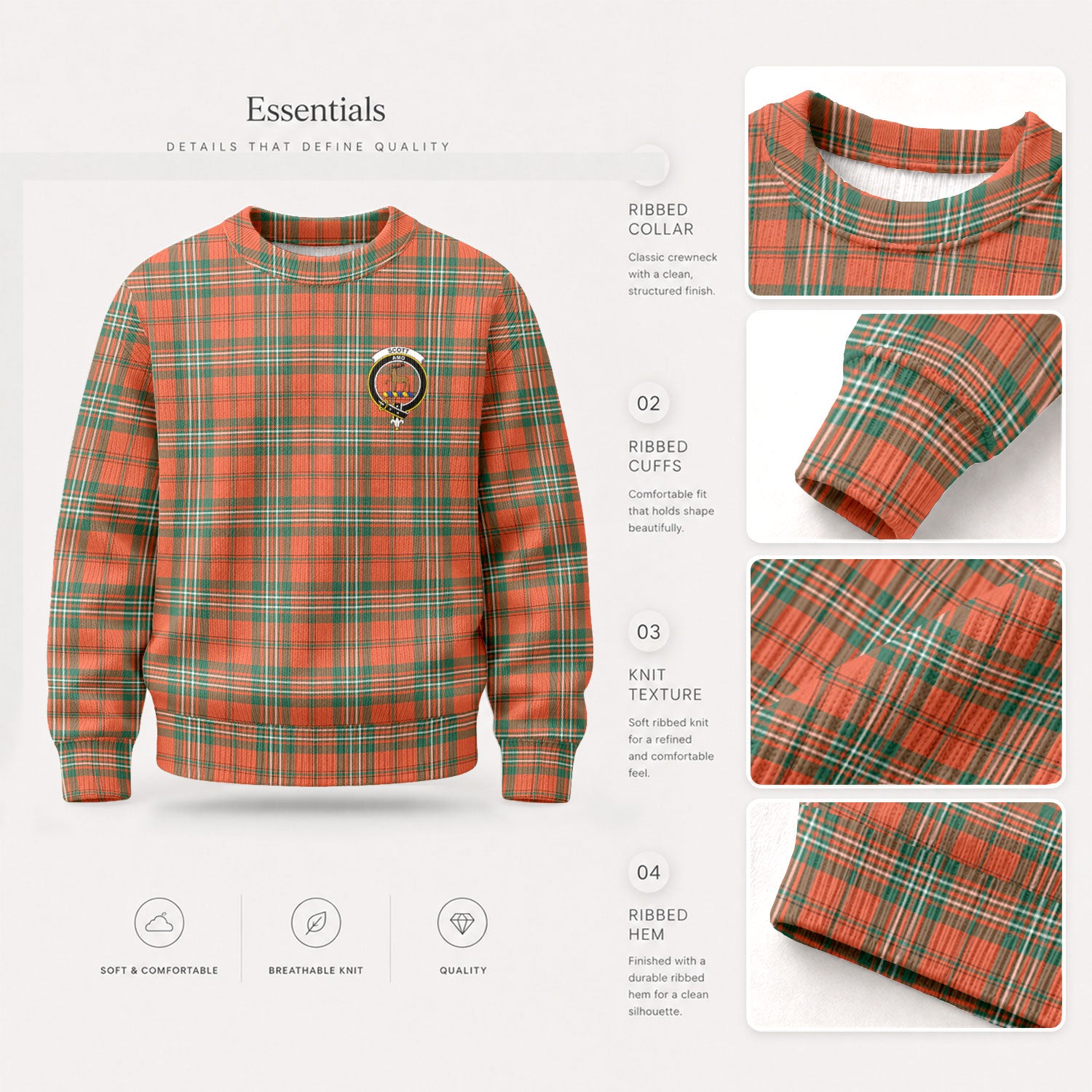 Scott Ancient Tartan Crest Sweater