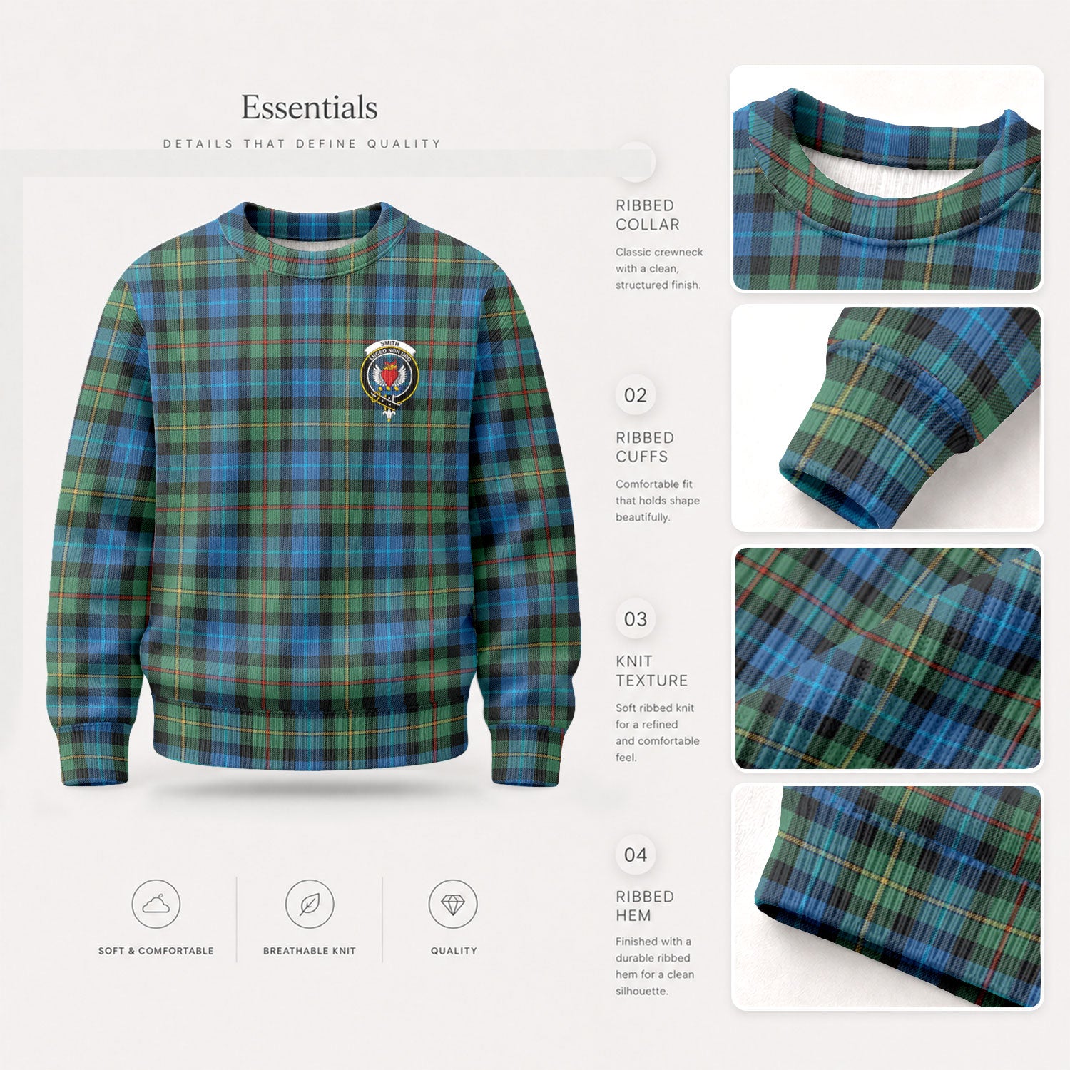 Smith Ancient Tartan Crest Sweater