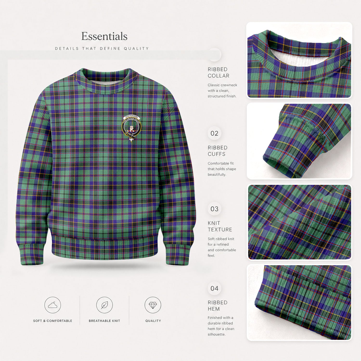 Stevenson Tartan Crest Sweater