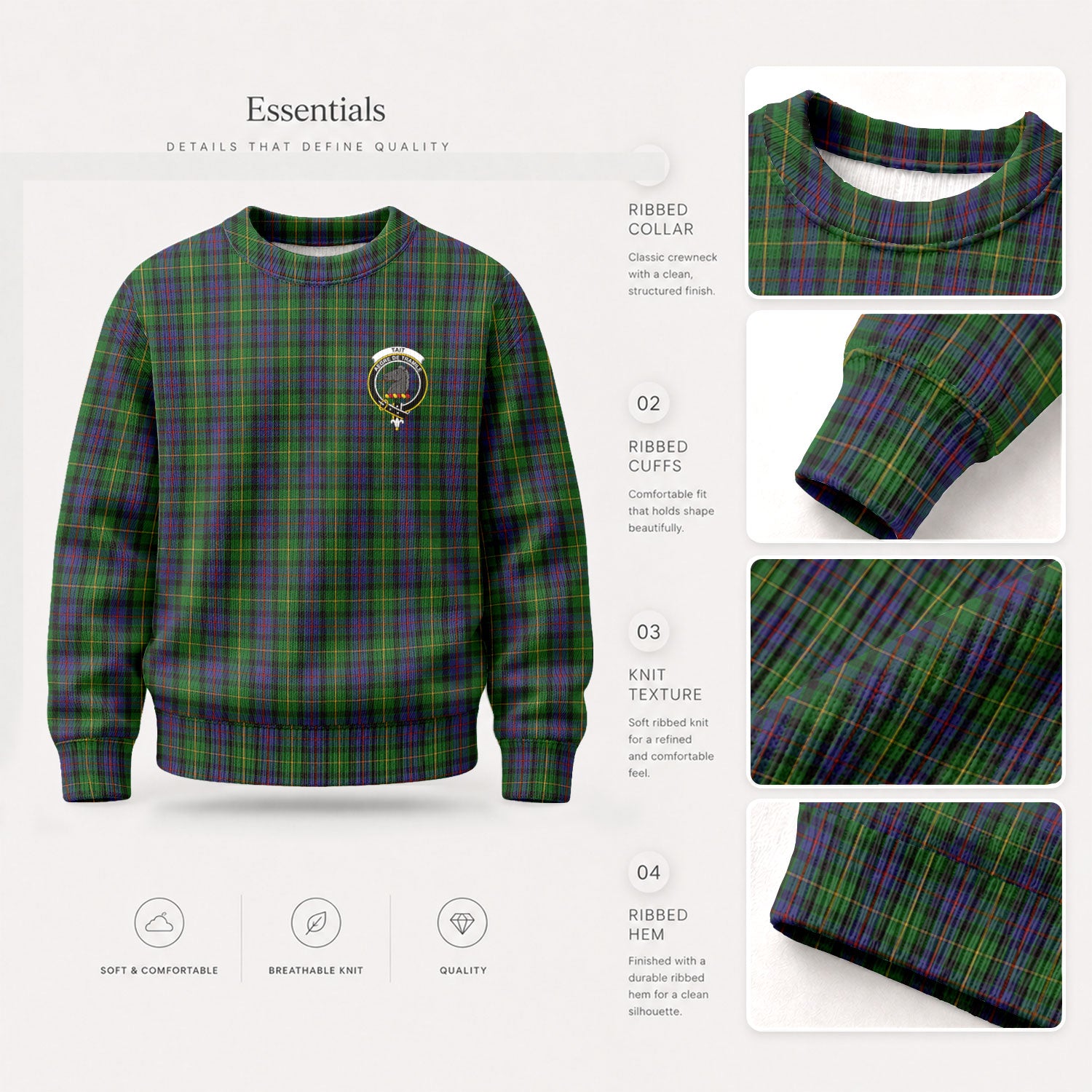Tait Tartan Crest Sweater