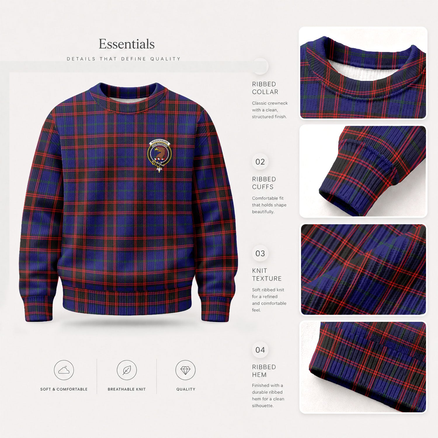 Wedderburn Tartan Crest Sweater