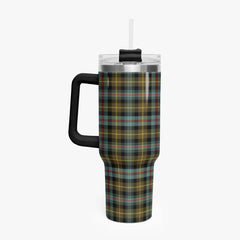 Farquharson Weathered Tartan Crest 40 oz Insulated Tumbler with Handle