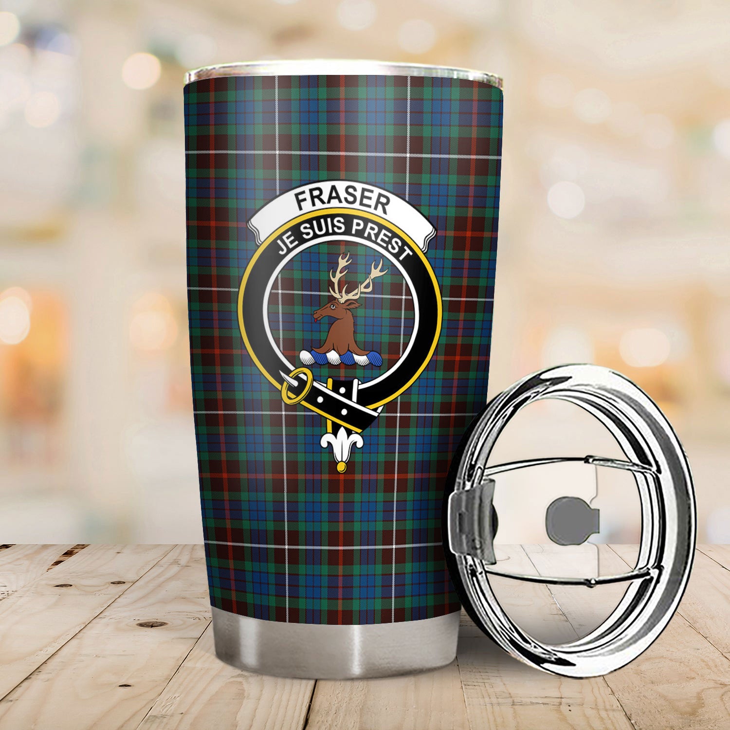 Fraser (of Lovat) Hunting Ancient Tartan Crest Tumbler