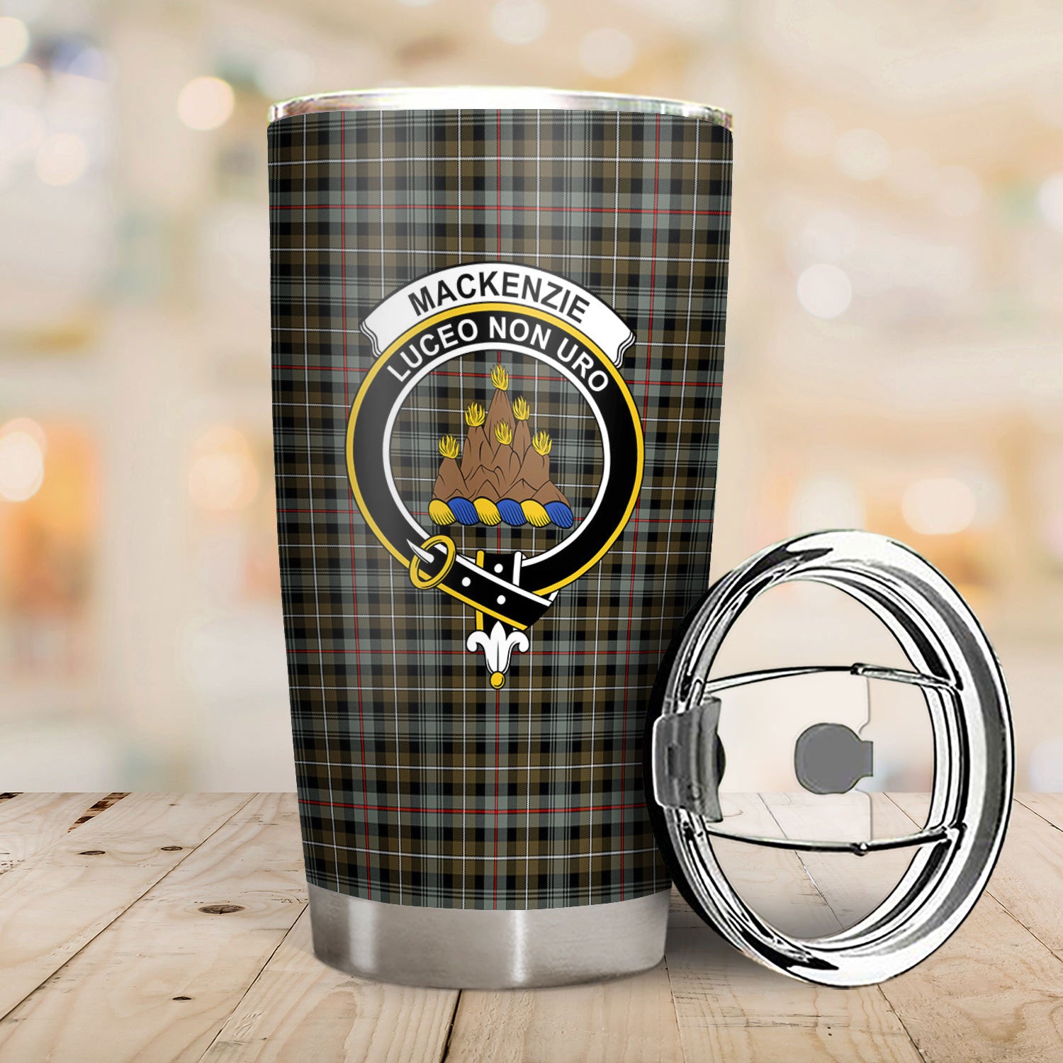 MacKenzie Weathered Tartan Crest Tumbler